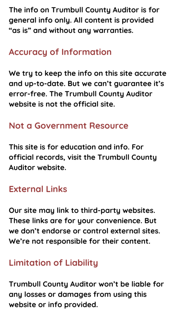 Disclaimer - Trumbull County Auditor ®