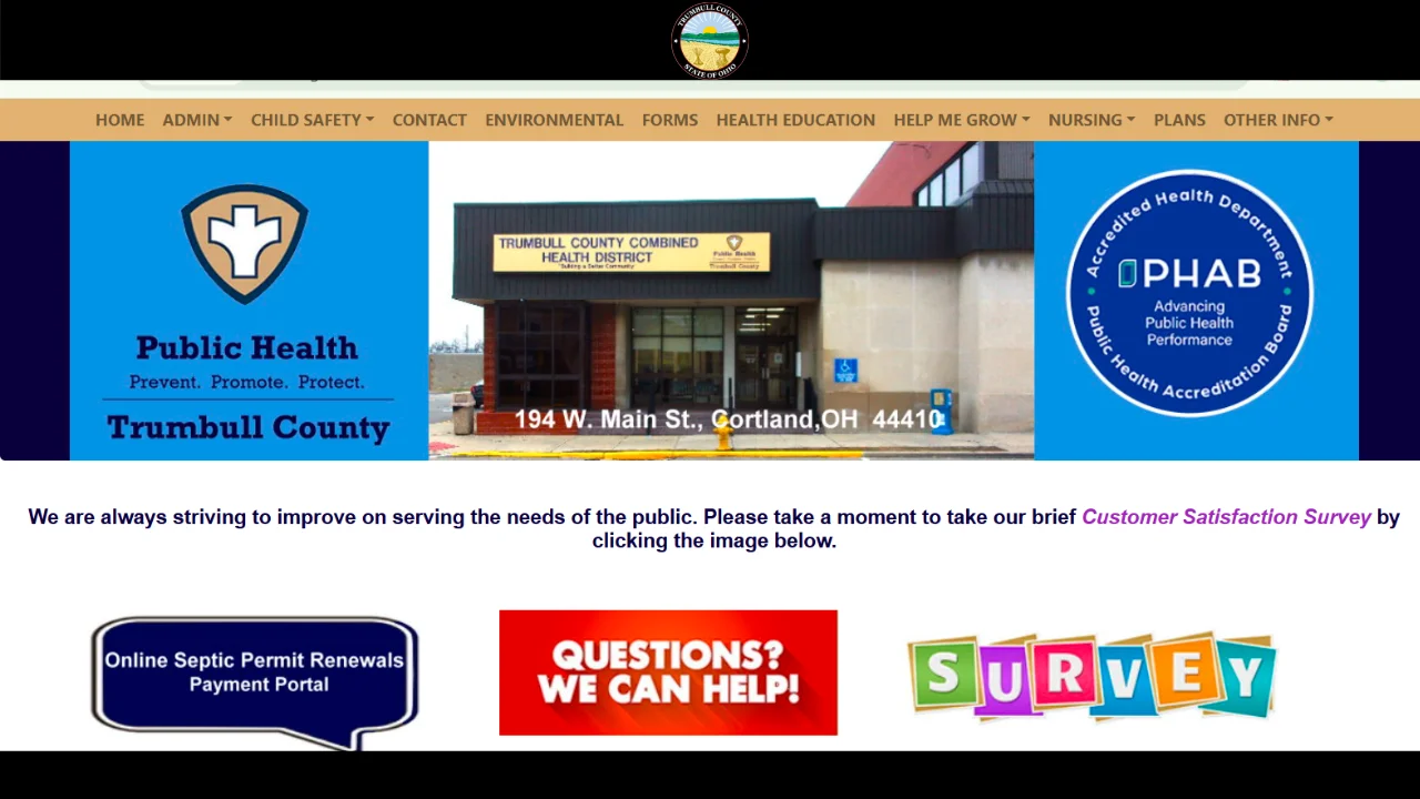 Trumbull County Health Department – Services & Public Health Info ✔