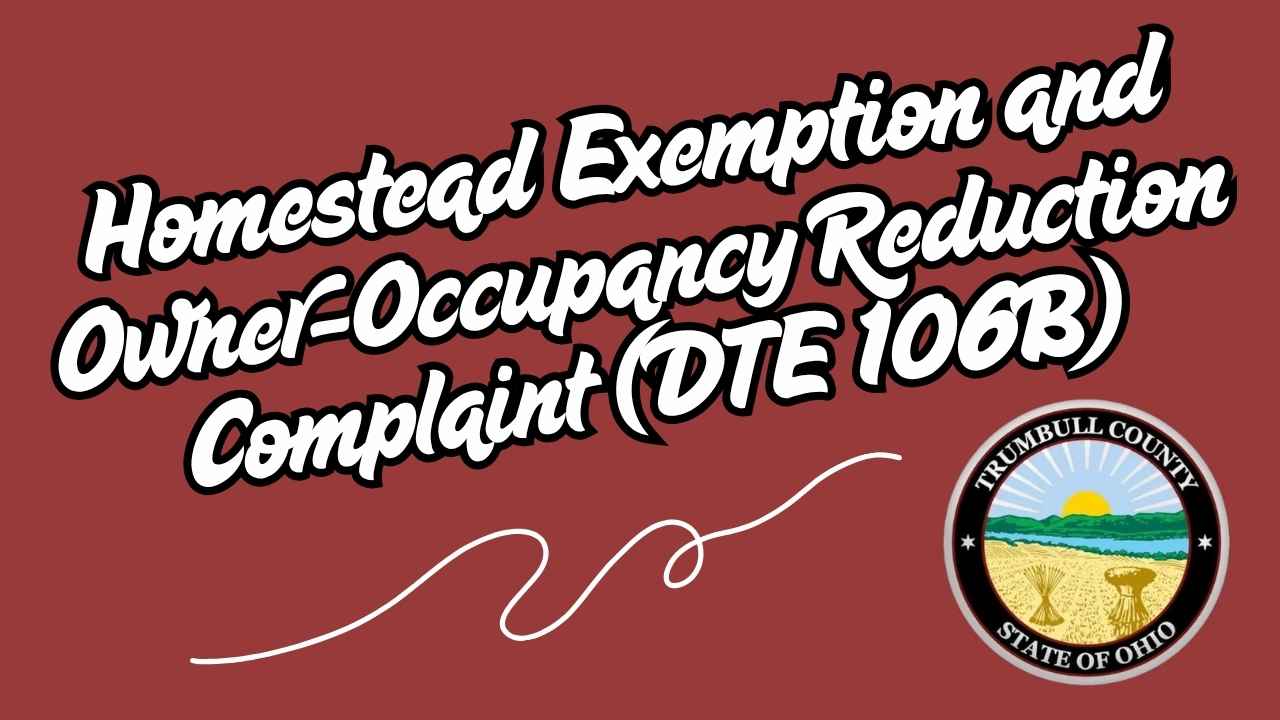 Homestead Exemption and Owner-Occupancy Reduction Complaint (DTE 106B)